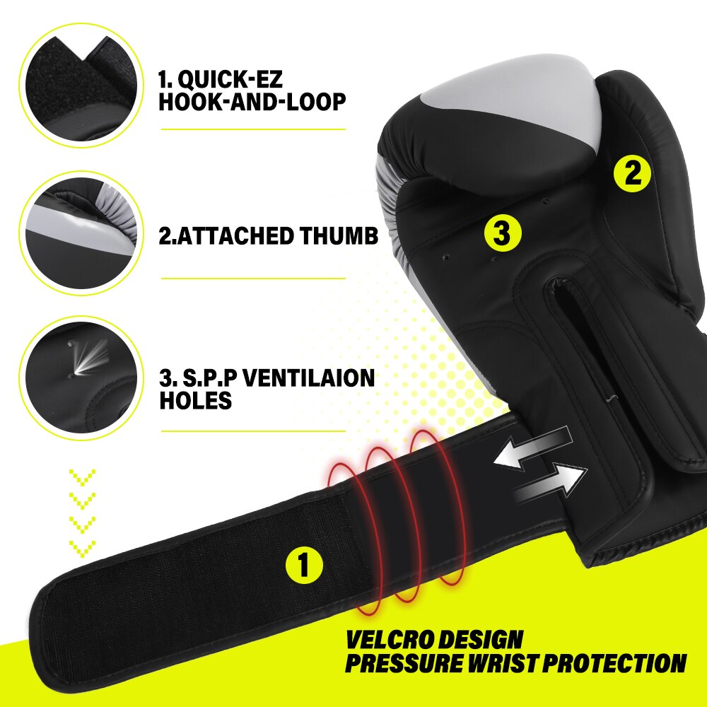 Adult  12oz Boxing Training Gloves Pu Elastic Boxing Gloves Muay Th image 5