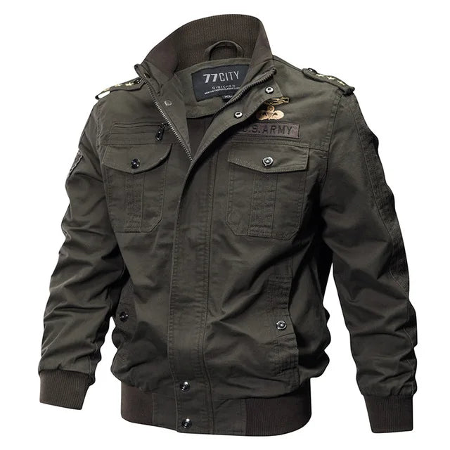 Motorcycle Military Bomber Jacket Men Spring Autumn motor Casual Multi-pocket P image 6