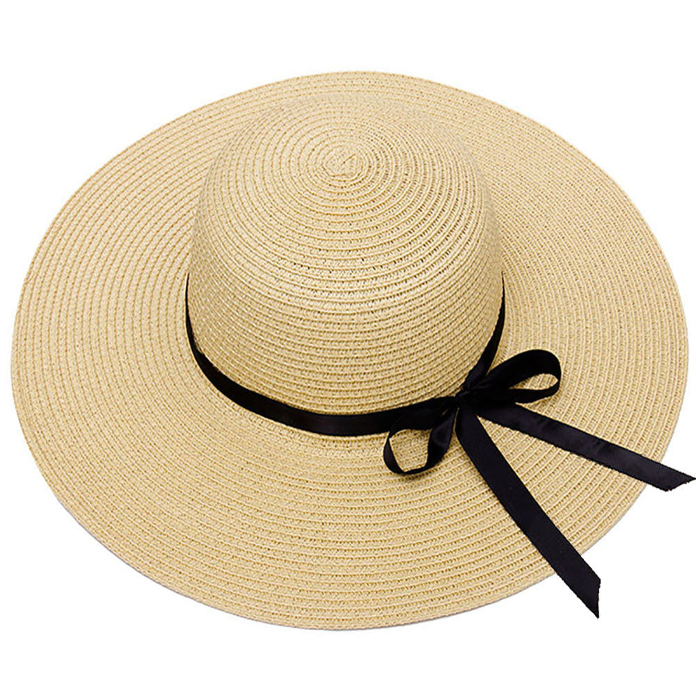 Custom Beach Hats With Name Embroidery Summer Sun Straw Hat for Women's Wide Bri