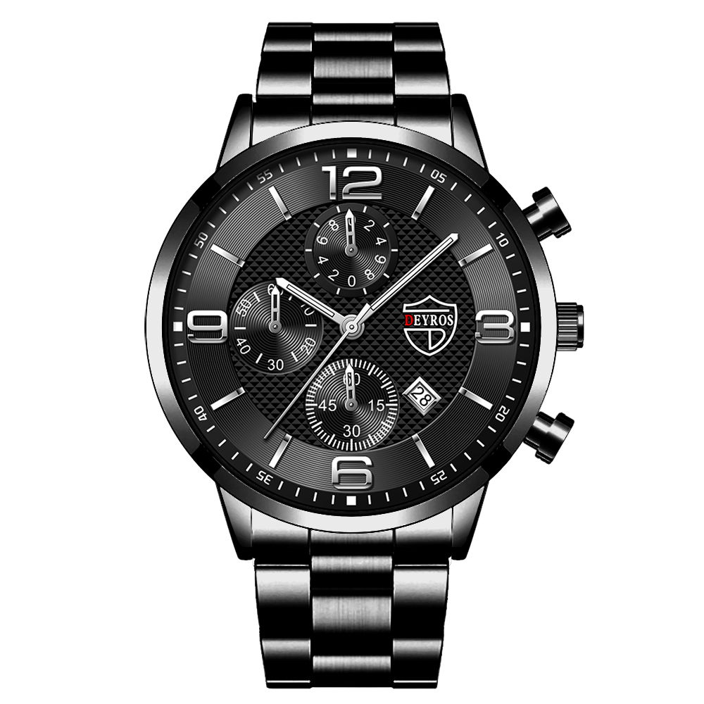 Luxury Mens Sports Casual Watches For Men Fashion Stainless Steel Calendar Quar image 2