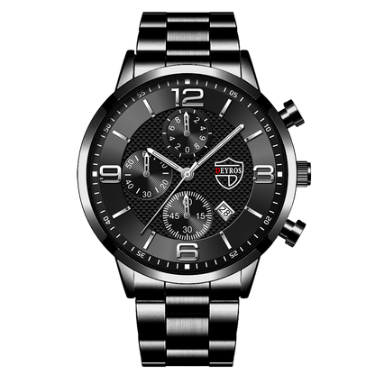 Luxury Mens Sports Casual Watches For Men Fashion Stainless Steel Calendar Quar image 2