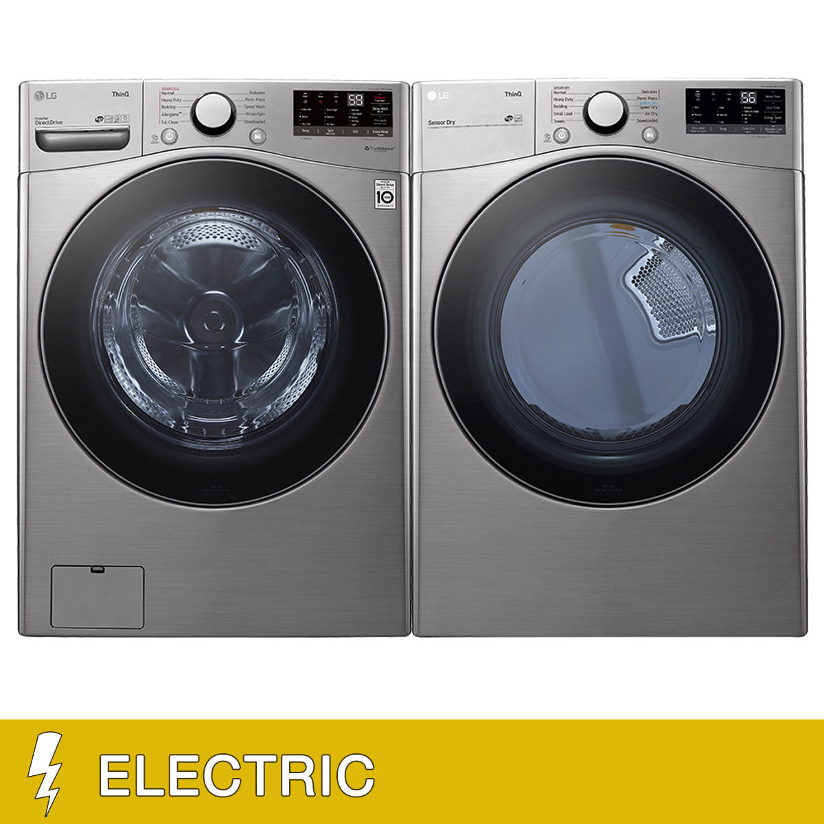 LG 4.5 cu. ft. Front Load Washer with Steam Technology and 7.4 cu. ft. ELECTRIC