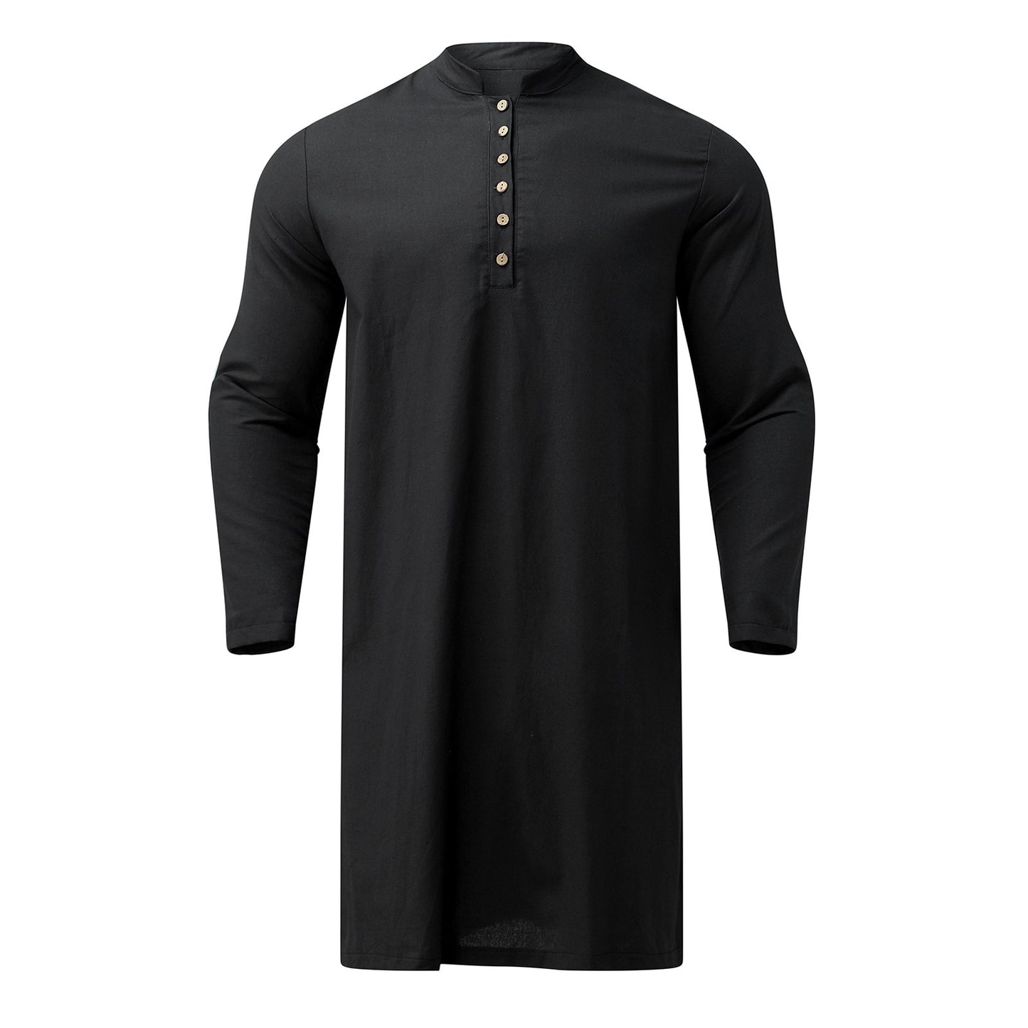 NEW 2024 Men Shirts Long Sleeve Dress Islamic Chemise Elegant Kaftan Robe Pakis image 3