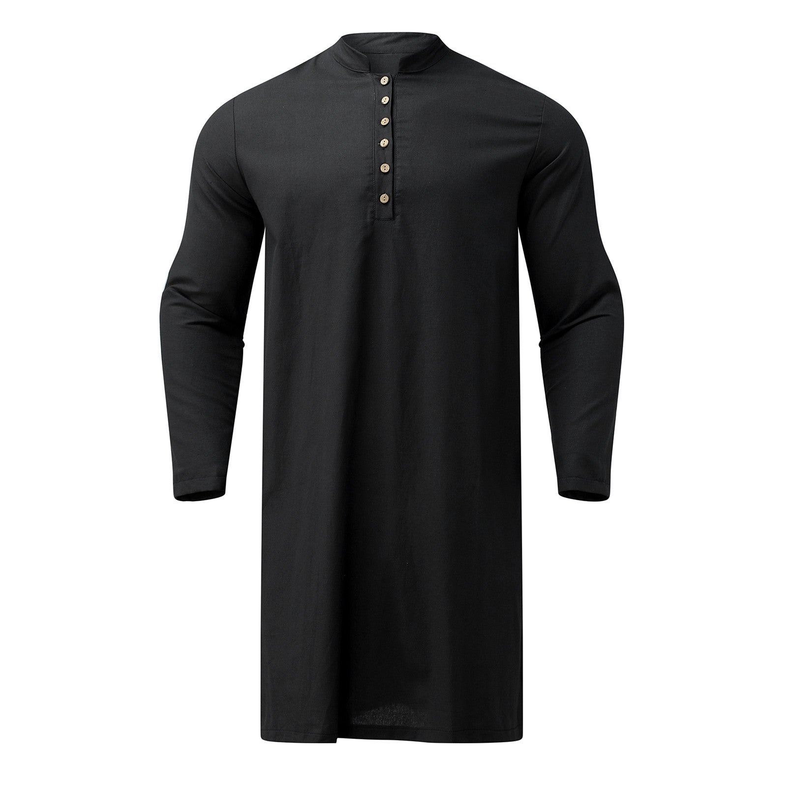 NEW 2024 Men Shirts Long Sleeve Dress Islamic Chemise Elegant Kaftan Robe Pakis image 3
