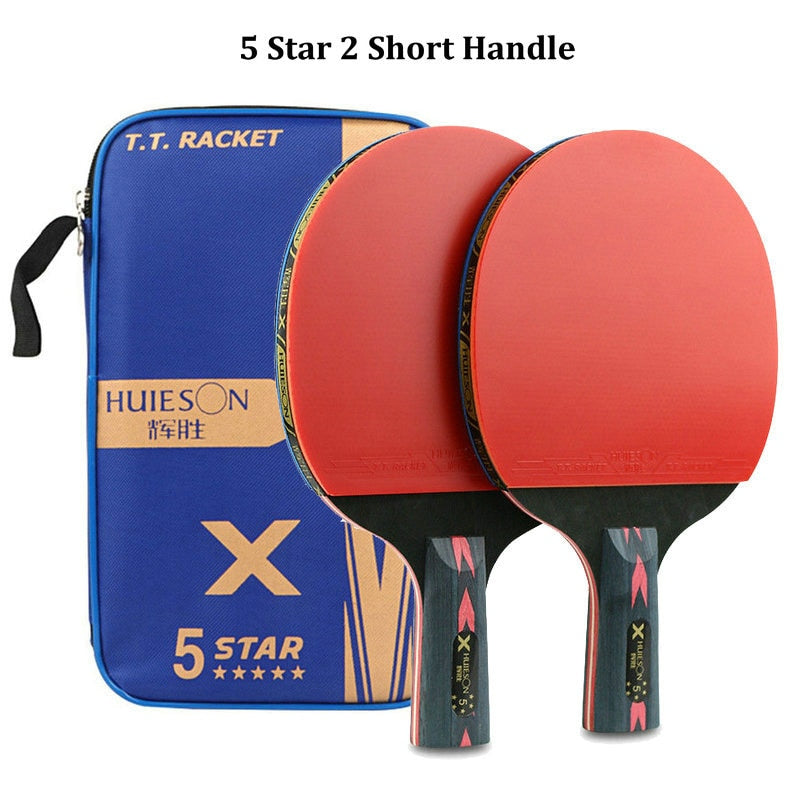 Huieson 2pc Ping Pong Rackets Set 5/6 Star Offensive Table Tennis Racket  with image 2