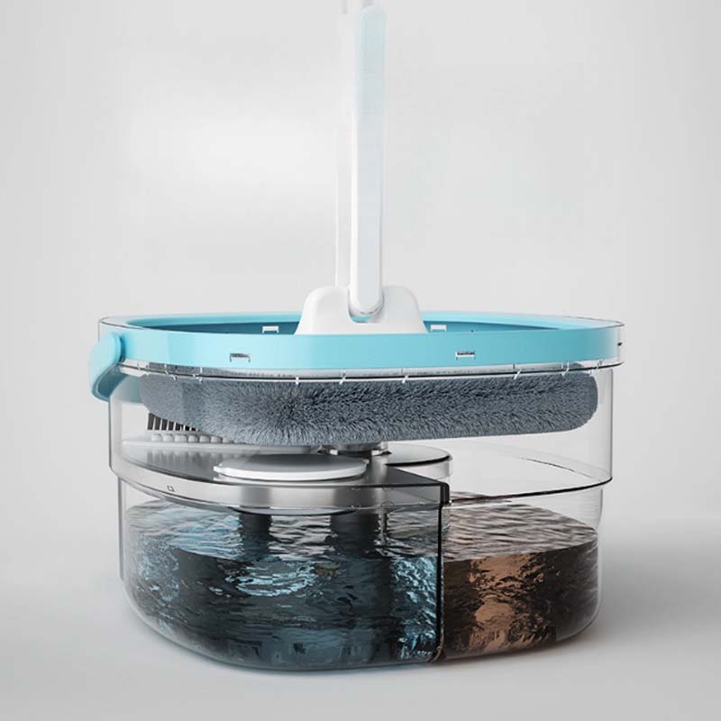 Spin Mop and Bucket Set with Dirty and Clean Water Separation System, Self-Wrin image 5