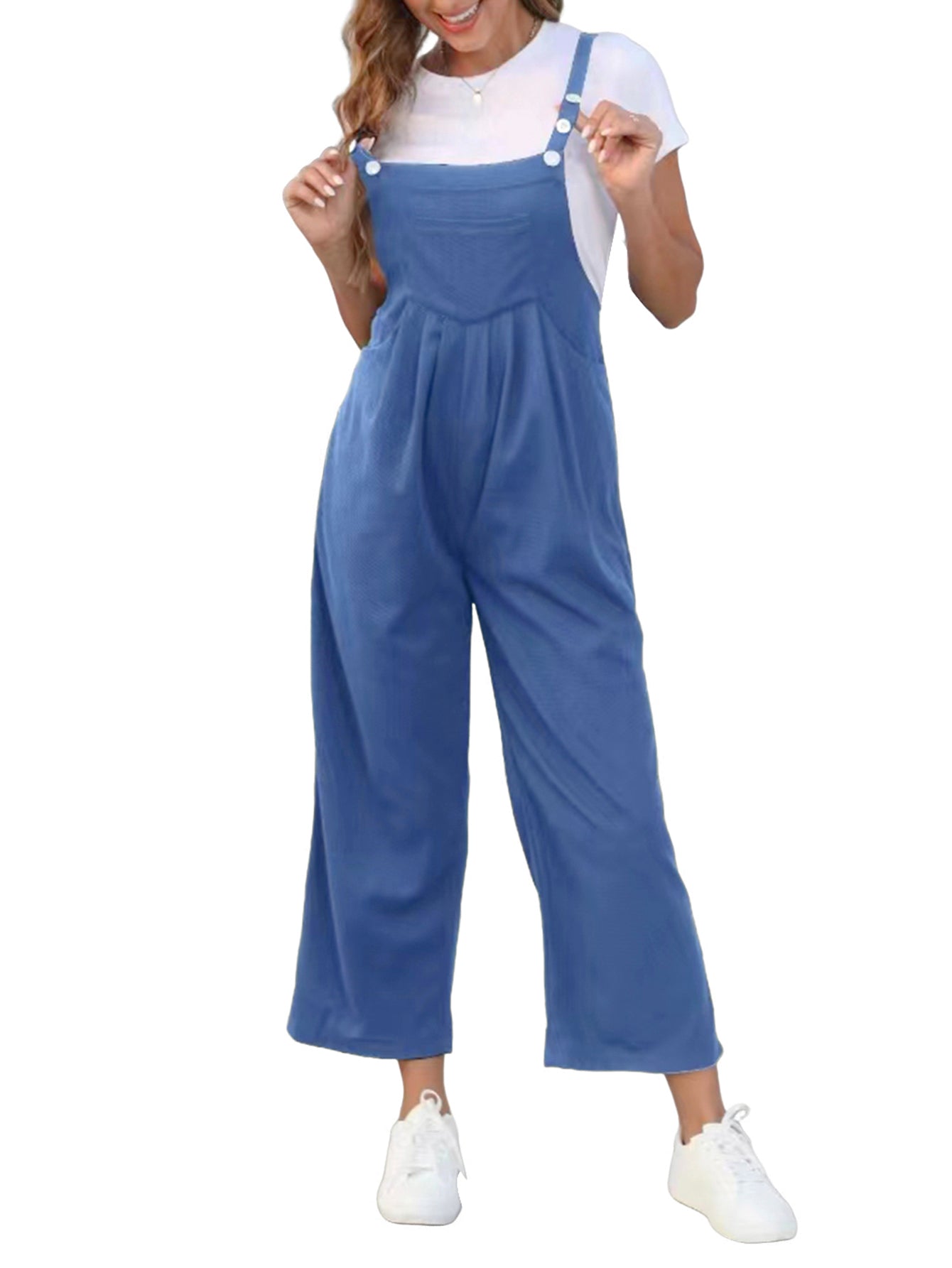Women Jumpsuit Overalls Wide Leg Baggy Bib Overalls Jumpsuit Loose Fit Female J image 3