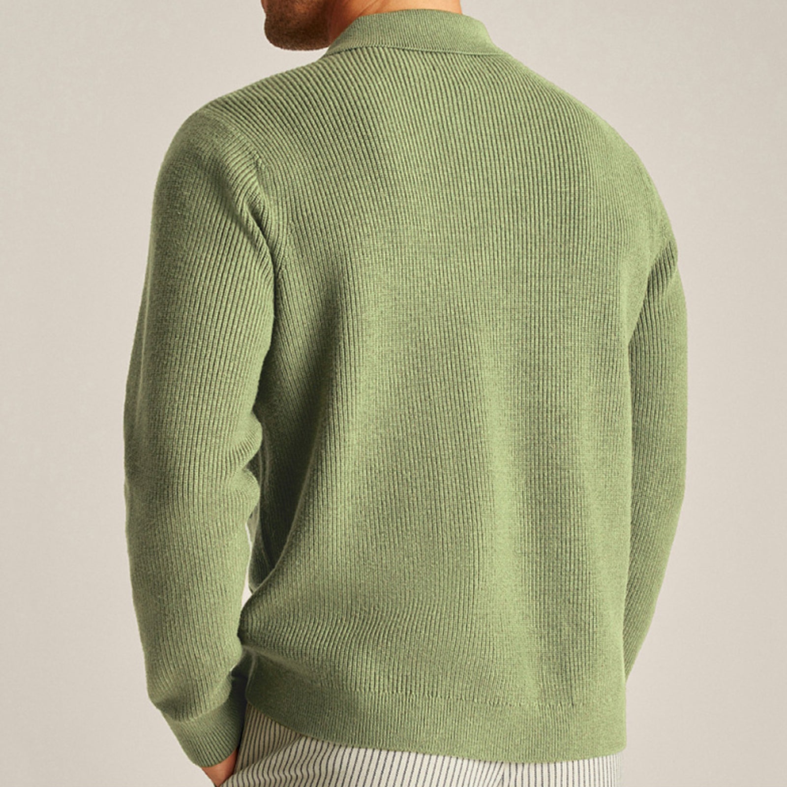 Men s Winter Cable Knit Cardigan Sweater Solid Color Ribbed Coat Long Sleeve La image 3