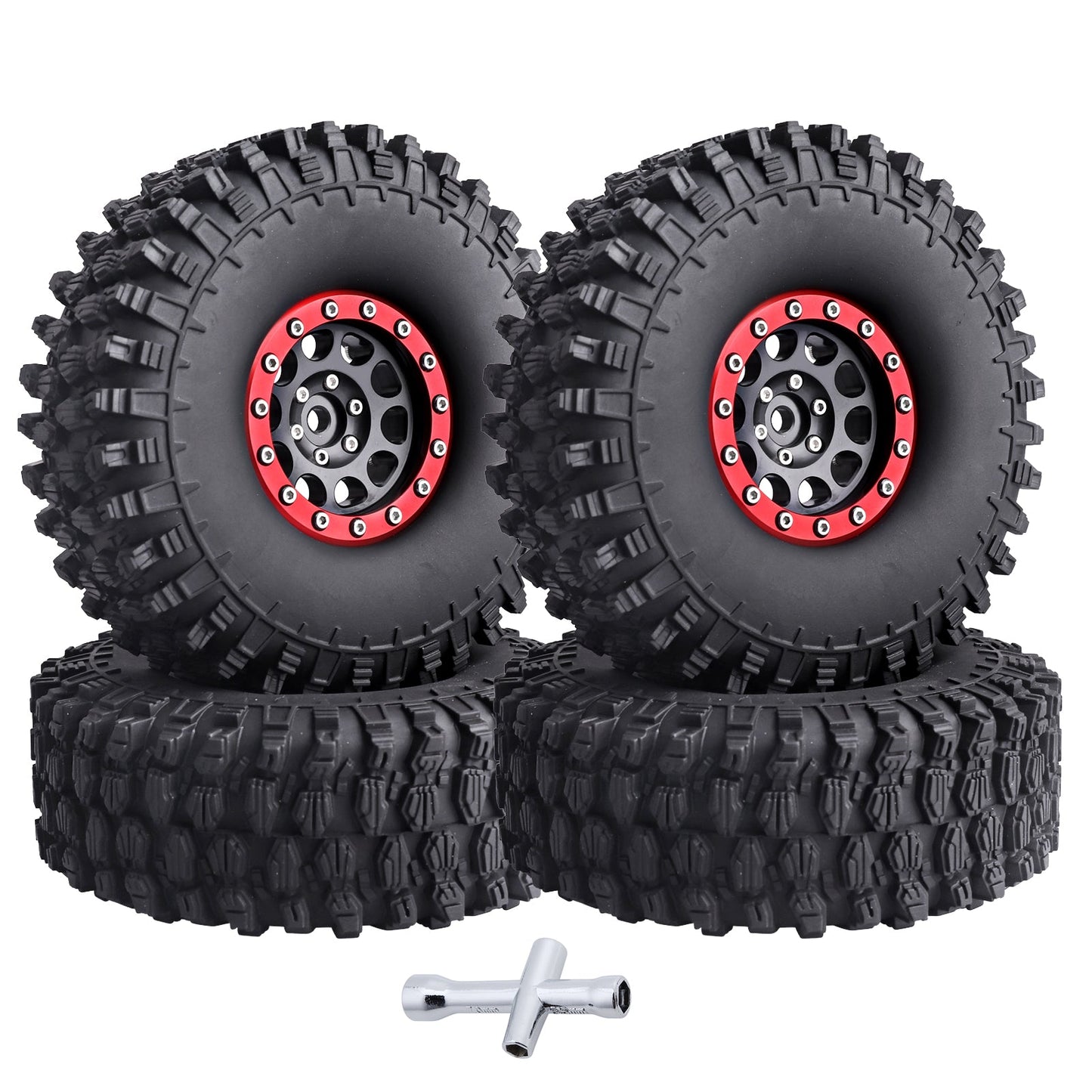 4pcs Hobbypark 1.9 " Beadlock Wheels and Tires Set for 1/10 Scale RC Crawler image 15