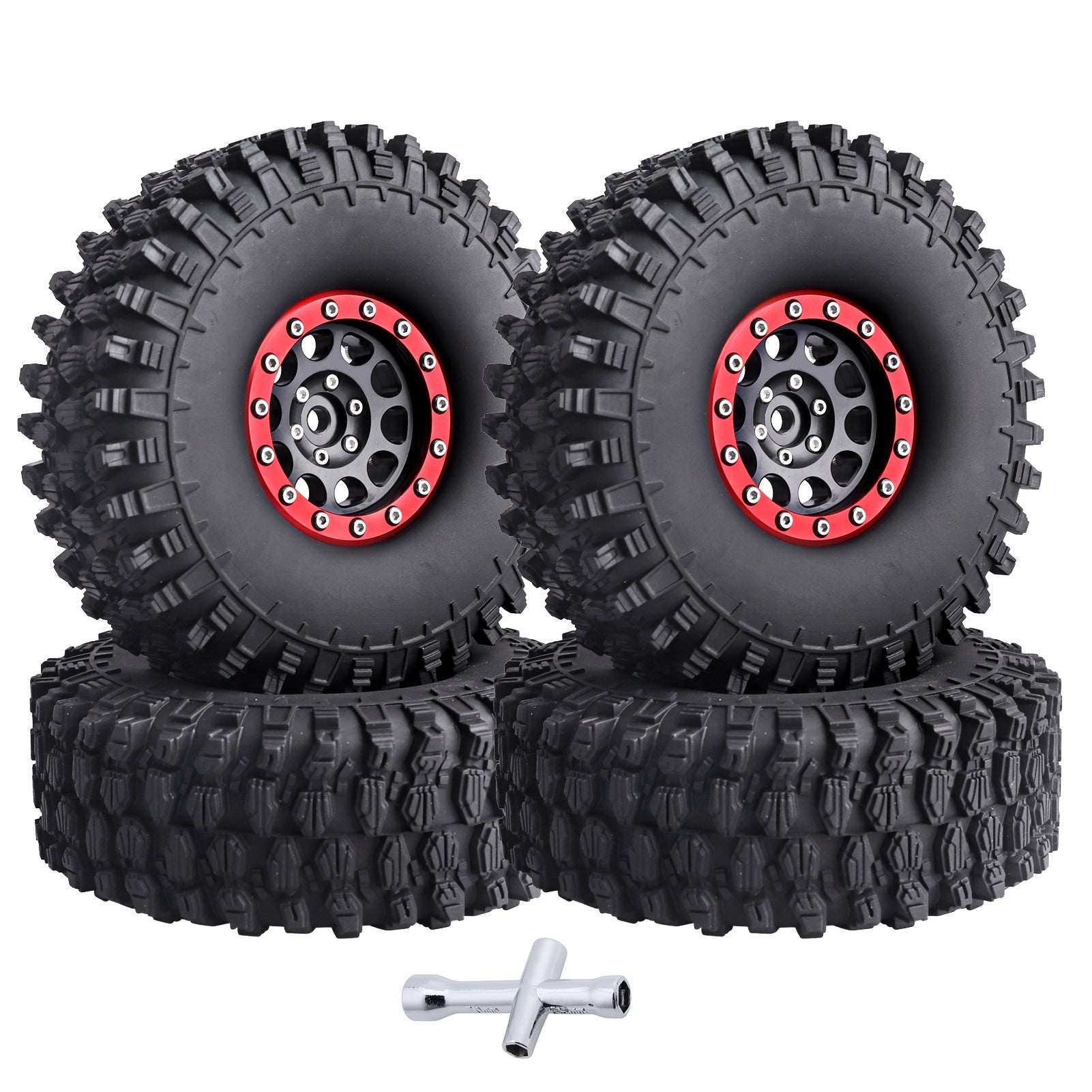 4pcs Hobbypark 1.9 " Beadlock Wheels and Tires Set for 1/10 Scale RC Crawler image 15