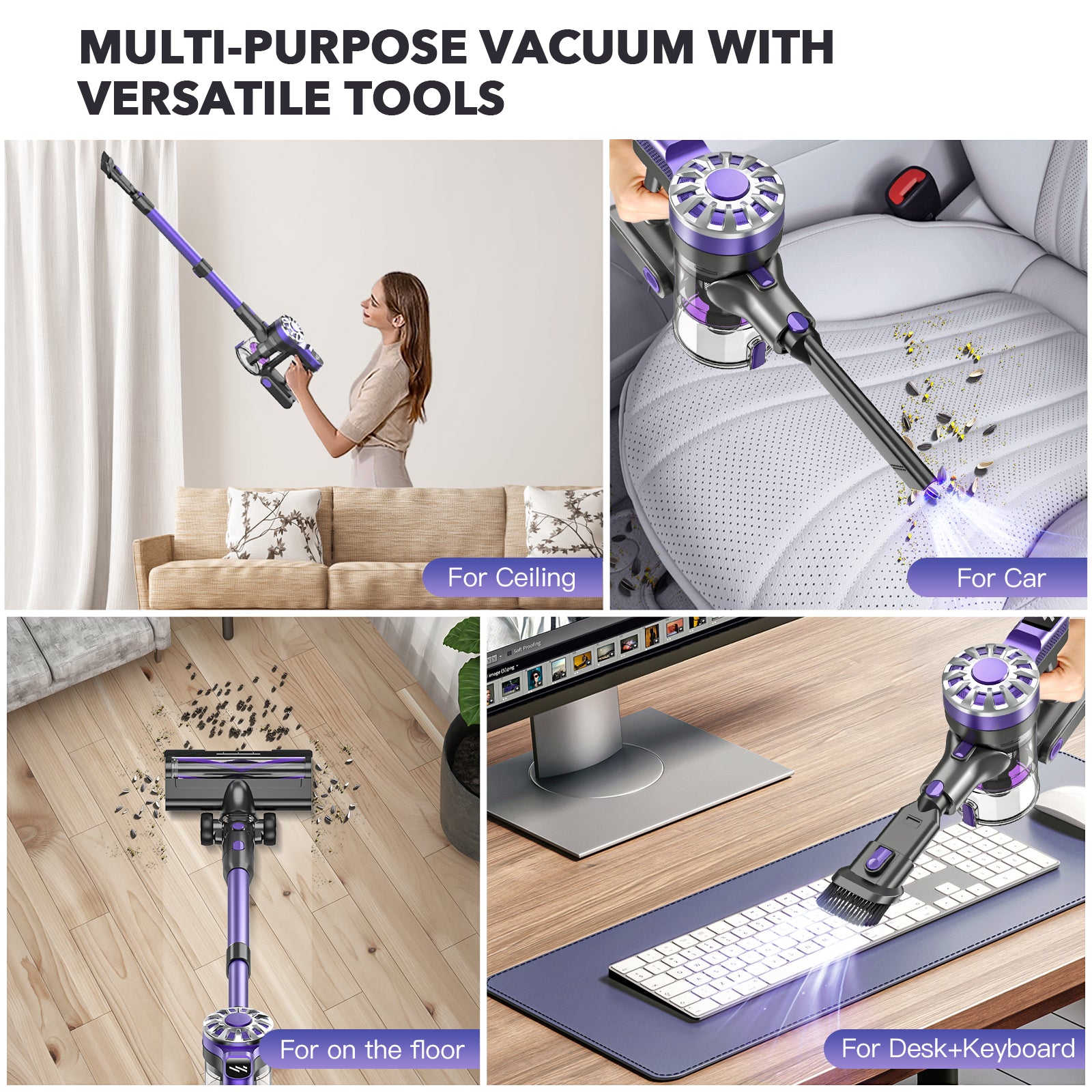 RAYFURN 12000Pa Cleaning Machine Powerful Cordless Upright Vacuum Cleaner Porta image 6
