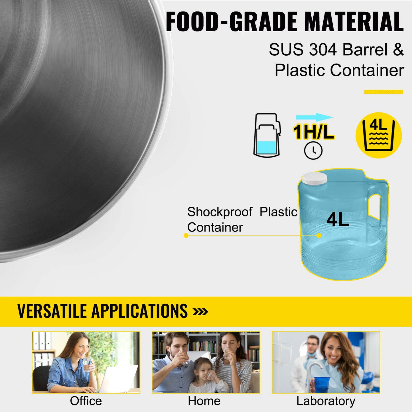 VEVOR 4L Pure Water Distiller Dental Distilled Water Filter Electric Distillati image 3