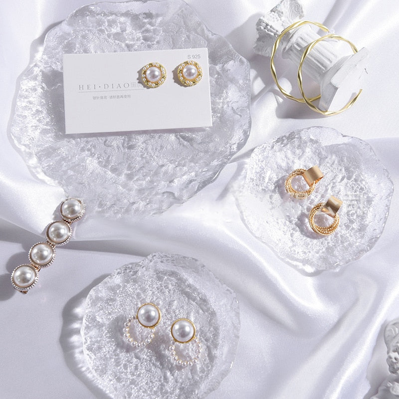 Transparent Glass Plate Creative Jewelry Storage Tray Decorative Plates Cake De image 11