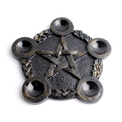 Astrology Star Candlestick Table Pentacle Altar Plate Resin Divination Cup Cand image 3