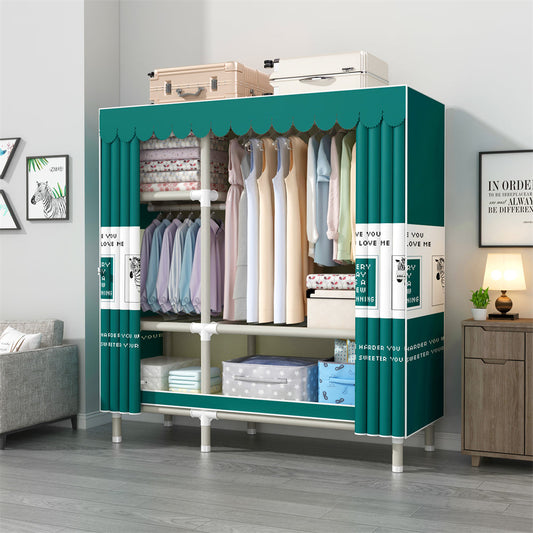 LEEGOHOME Wardrobe 130x45x170cm 26mm Painted Alloy Steel Pipe ABS Interface Who