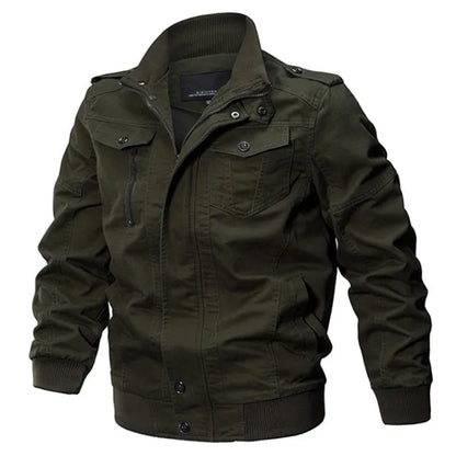 Motorcycle Military Bomber Jacket Men Spring Autumn motor Casual Multi-pocket P image 4