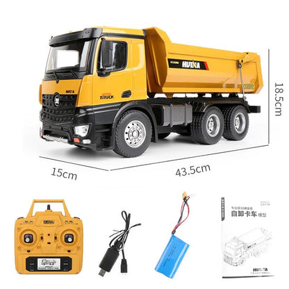 Strongest best 1/14 10 channels 2.4GHz Radio Control Alloy Dump Truck Huina 158 image 4
