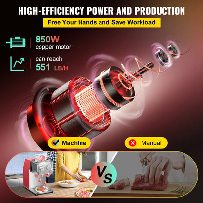 VEVOR 250kg/H Commercial Electric Meat Slicer Grinder Vegetable Cutter Shred Ma image 3