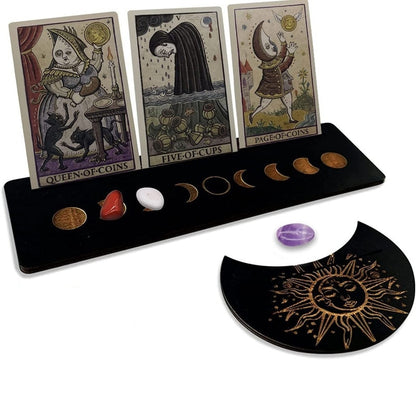Wooden Stand for Tarot Moon Shape Rectangle Card a Set Altar Stand Wood Display image 7