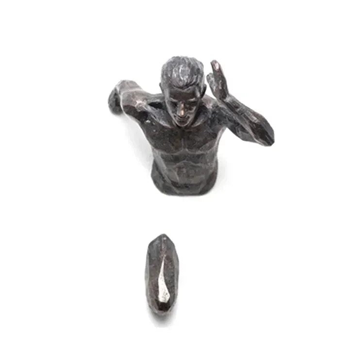 Nordic Resin Rock Climbing Statue Sports Running Man Wall Sculpture Decor Figur image 2