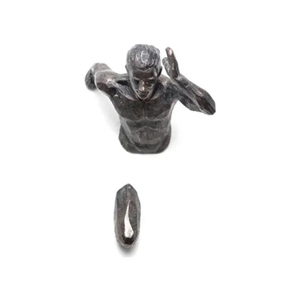 Nordic Resin Rock Climbing Statue Sports Running Man Wall Sculpture Decor Figur image 2