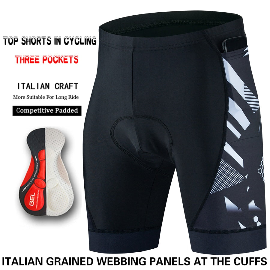 Three pocket Cycling Shorts Bike Tights Triathlon 5D Gel Padded Pro Lycra Bicyc image 2