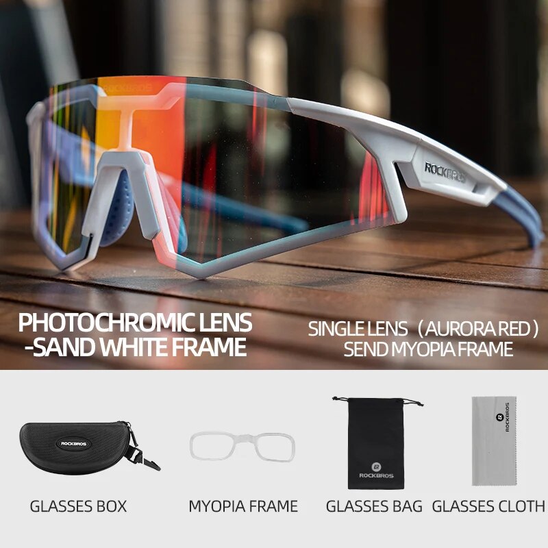 ROCKBROS Polarized Photochromic Bike Glasses Outdoor UV400 Bicycle Eyewear Sung image 1