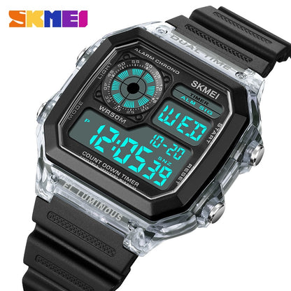 SKMEI Japan Digital Movement Countdown Sport Watches Mens Multifunction 5Bar Wa image 0