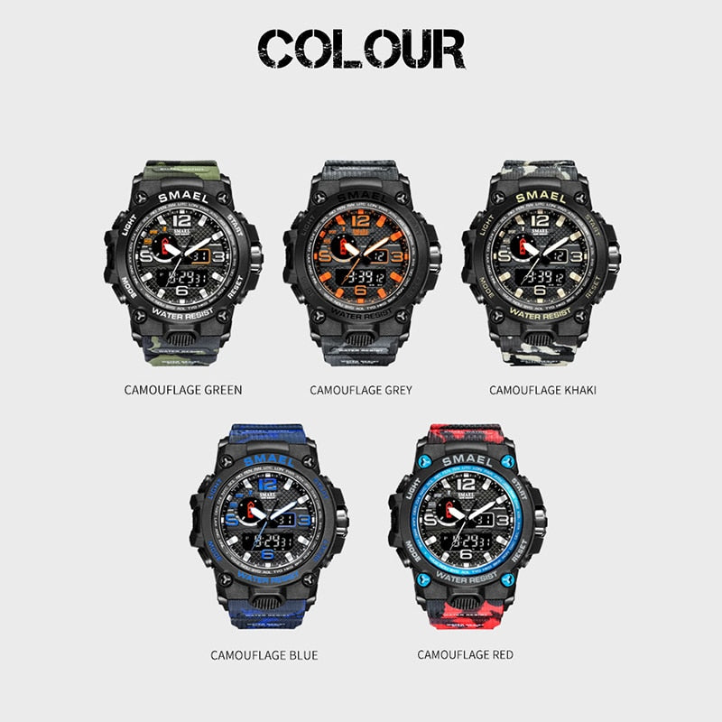 SMAEL Brand Watch For Men, 1545D Man Camouflage Military Sport Watches, Shock R image 10