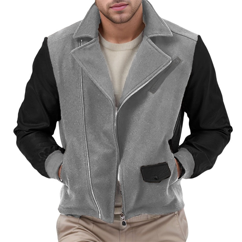 Men s  Fit Quilted Puffer Jacket with Hooded Zip Up Long Sleeve Contrast Color  image 1