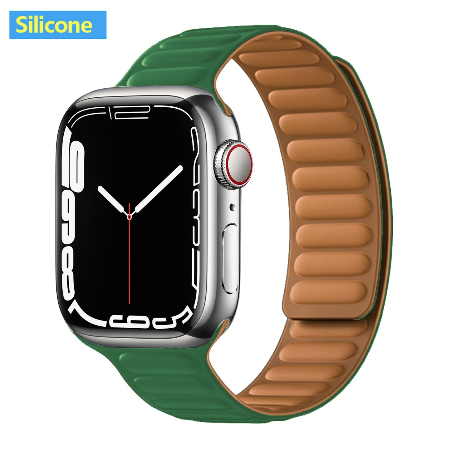 Leather Link For Apple Watch Band 45mm 41mm 44mm 40mm 49mm Original Magnetic Lo image 37