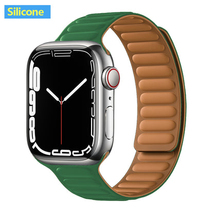 Leather Link For Apple Watch Band 45mm 41mm 44mm 40mm 49mm Original Magnetic Lo image 37