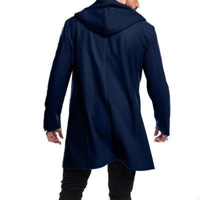 Men s Winter Duffle Coat Loose Fit Classic Wool Blend Long     Sleeve