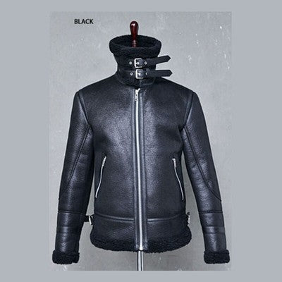 Fur Collar Leather Jacket Men Loose Comfortable Warm Fashion Thickened