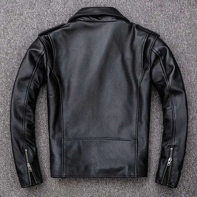 Spring Classical Motorcycle Oblique Zipper Jackets Men Leather Jacket