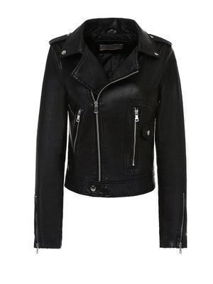 FTLZZ Women's Faux Leather Jacket – Red & Black Street Biker Coat, Y2K Punk Style