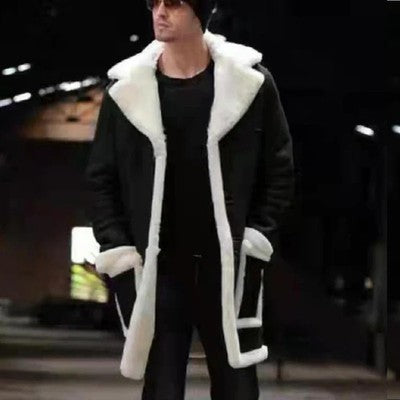2024 Winter New Long Woolen Coat For Men Vintage Warm Thick Overcoats