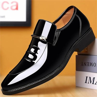 Men Dress Shoes Formal Business Oxford  Gloss Patent Slip On Loaf