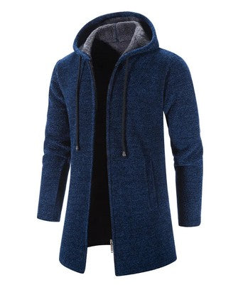 Men's Sweaters Coat Autumn Winter New Hot Warm Zipper Medium Long Card