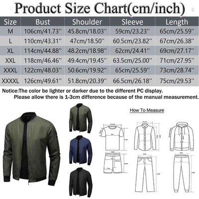 Men'S Autumn Thin Outwears Solid Color Zipper Stand Collar Bomber Jack