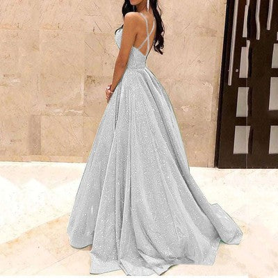 2022 Women's Fashion Sling Slim Dress Evening Dress Long Silk Dress fo