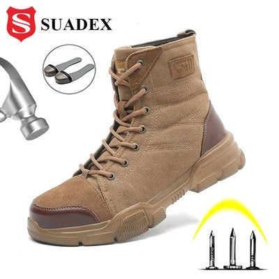 SUADEX Steel Toe Boots for Men Work Boots Indestructible Work Shoes De