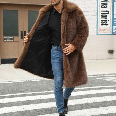 Women Faux Fur Hooded Parka Coat Stylish Solid Color Zipper Front Warm