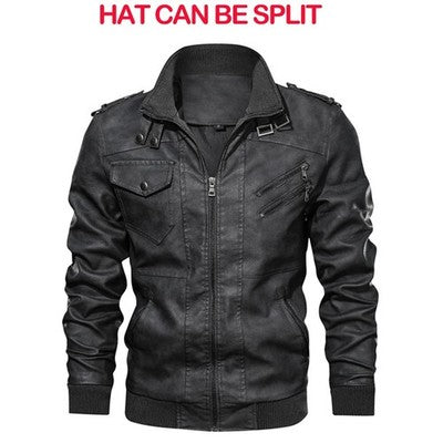 KB New Men's Leather Jackets Autumn Casual Motorcycle PU Jacket Biker