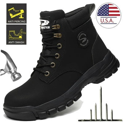Men Safety Shoes Protective Sneakers Steel Toe Cap Anti-smash Work Sho