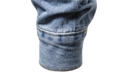 New 2021 Cotton Lapel Denim Jacket Men Casual Solid Color Streetwear H