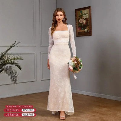 Wedding Dress Elegant Off Shoulder Beading Sequin Evening Dress Women