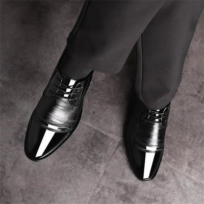 Men'S Classic Business Oxford Dress Shoes - Patent Leather Formal Shoes For Work & Special Occasions