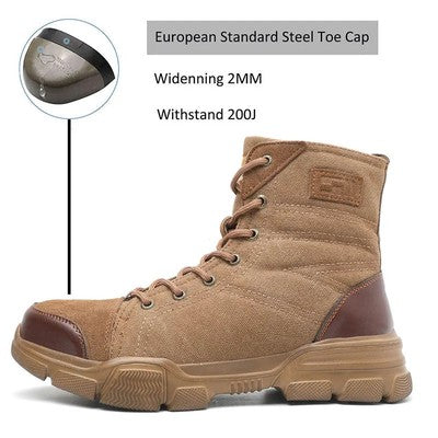 SUADEX Steel Toe Boots for Men Work Boots Indestructible Work Shoes De