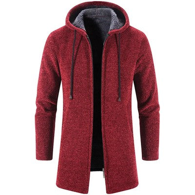 Men's Sweaters Coat Autumn Winter New Hot Warm Zipper Medium Long Card